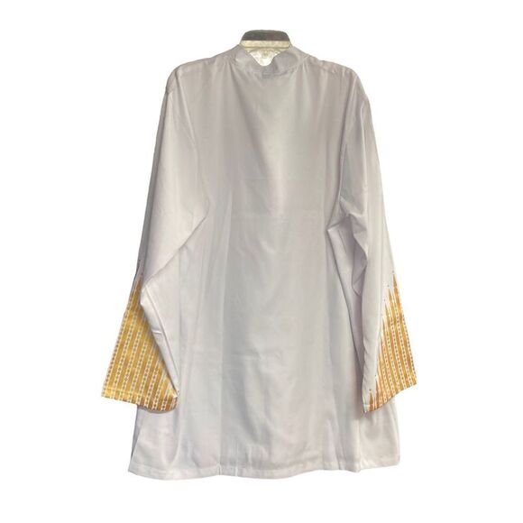 LUCMATTON Traditional Unisex African Traditional White & Gold XXL Dashiki Shirt - Picture 2 of 12